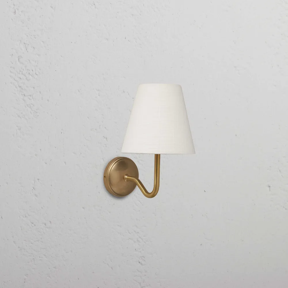 Candeeiro de parede diminuto Malvern Branco-Alabastro – Latão Antigo