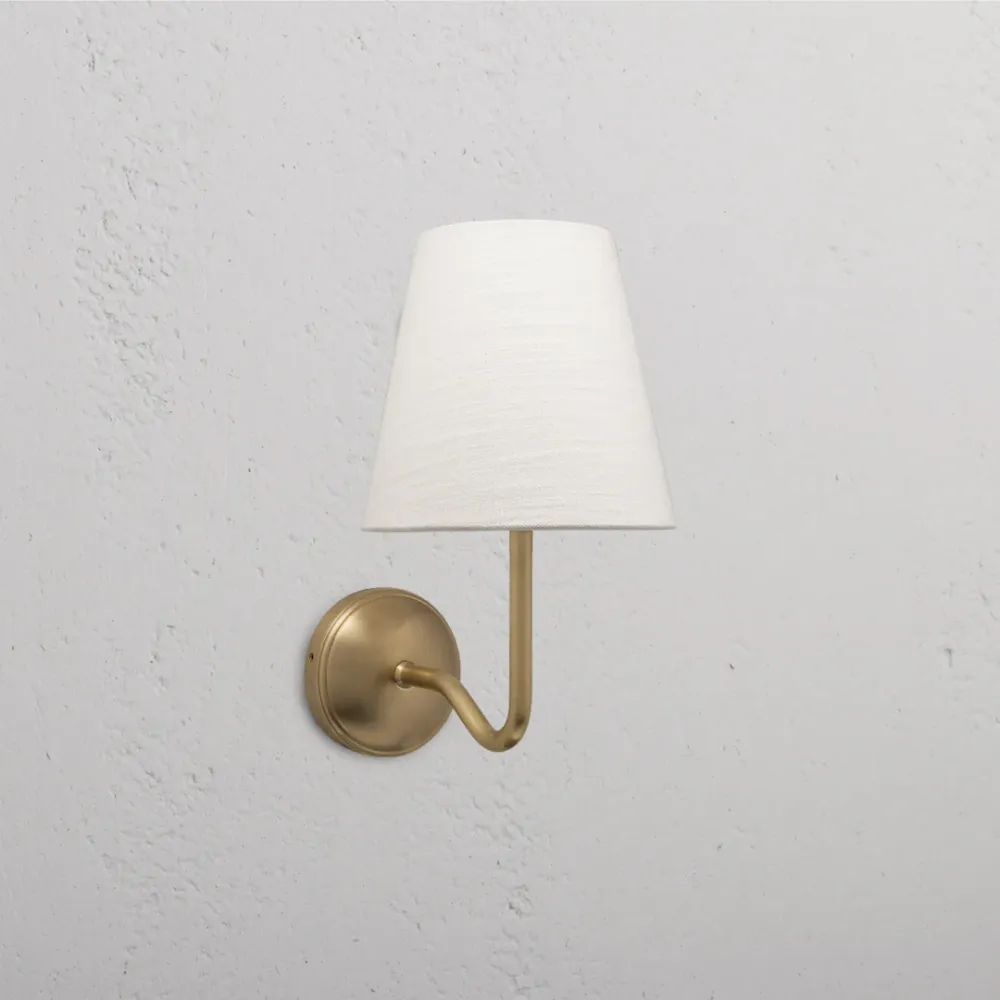 Candeeiro de parede médio Malvern Branco-Alabastro – Latão Antigo