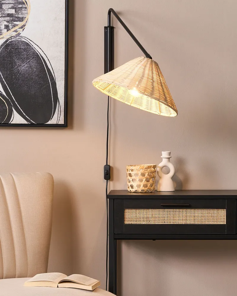 Candeeiro de parede em rattan espontâneo PALENA