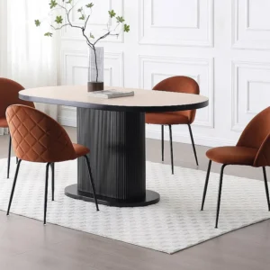 Conjunto de 6 cadeiras veludo e ço inoxidável preto cor terracota - MELBOURNE