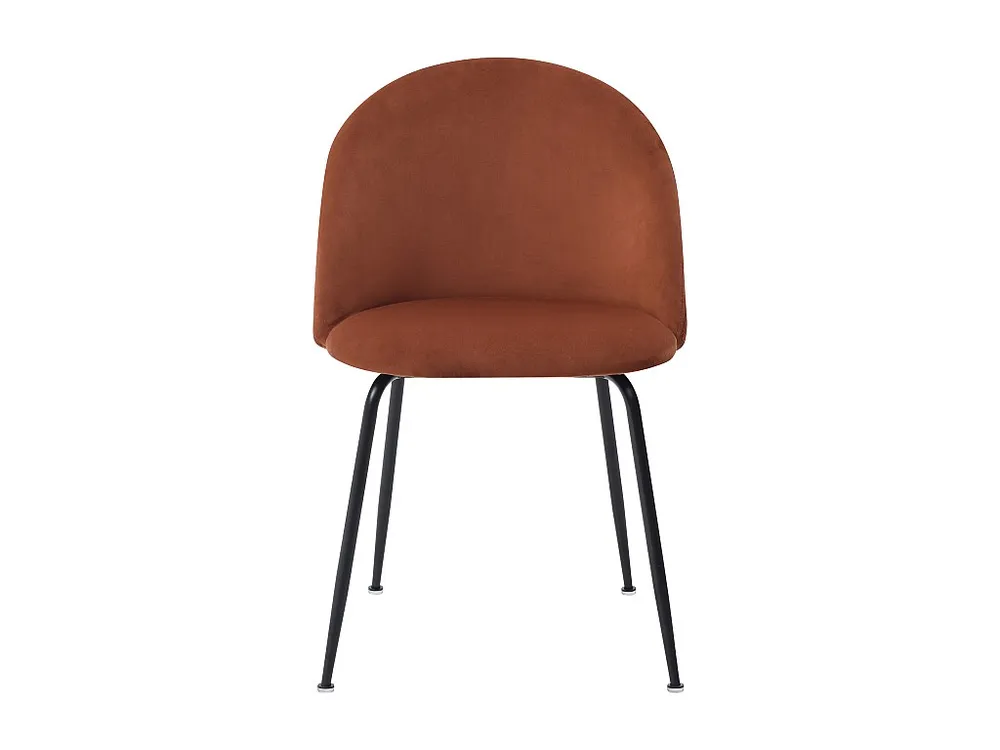 Conjunto de 6 cadeiras veludo e ço inoxidável preto cor terracota - MELBOURNE