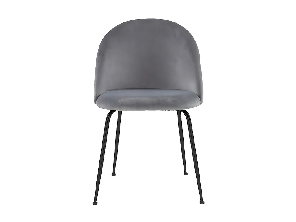 Conjunto de 2 cadeiras - Veludo e metálico preto mate - Cinza. MELBOURNE