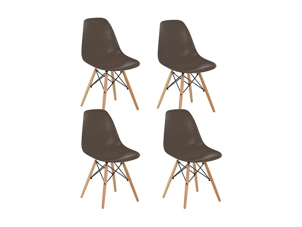 WeHome - Conjunto de 4 cadeiras de cozinha para exterior. Cor café