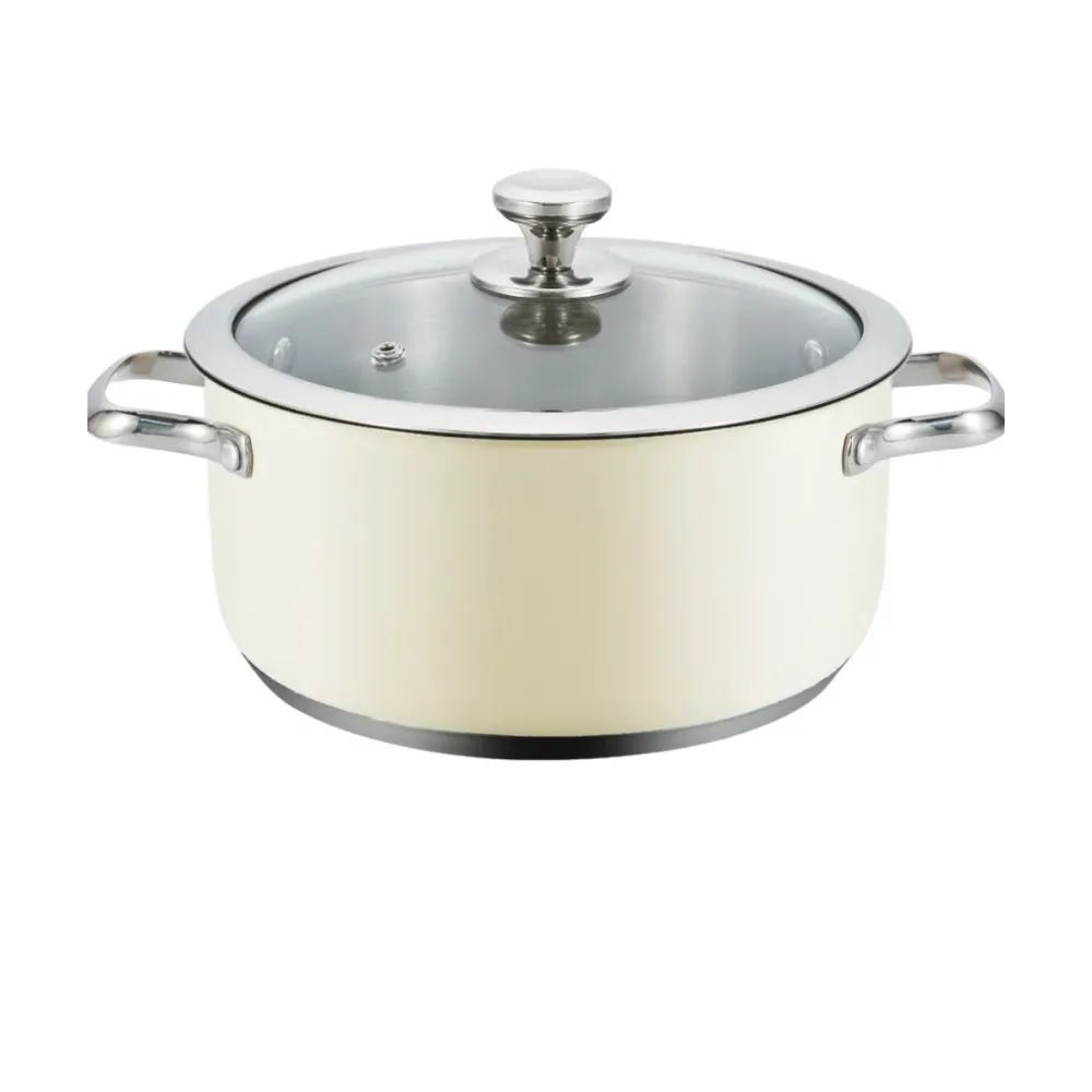 Premium Inox 18/10 Panela de Cozinha Haeger Pastel Pot 32h | Diâmetro 32 cm, Inox, Tampa Vidro