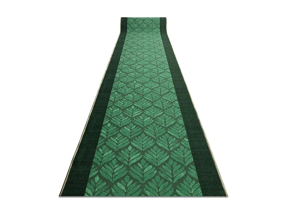 Corredor antiderrapante LIŚCIE folhas, verde goma 120x500 cm RugsX