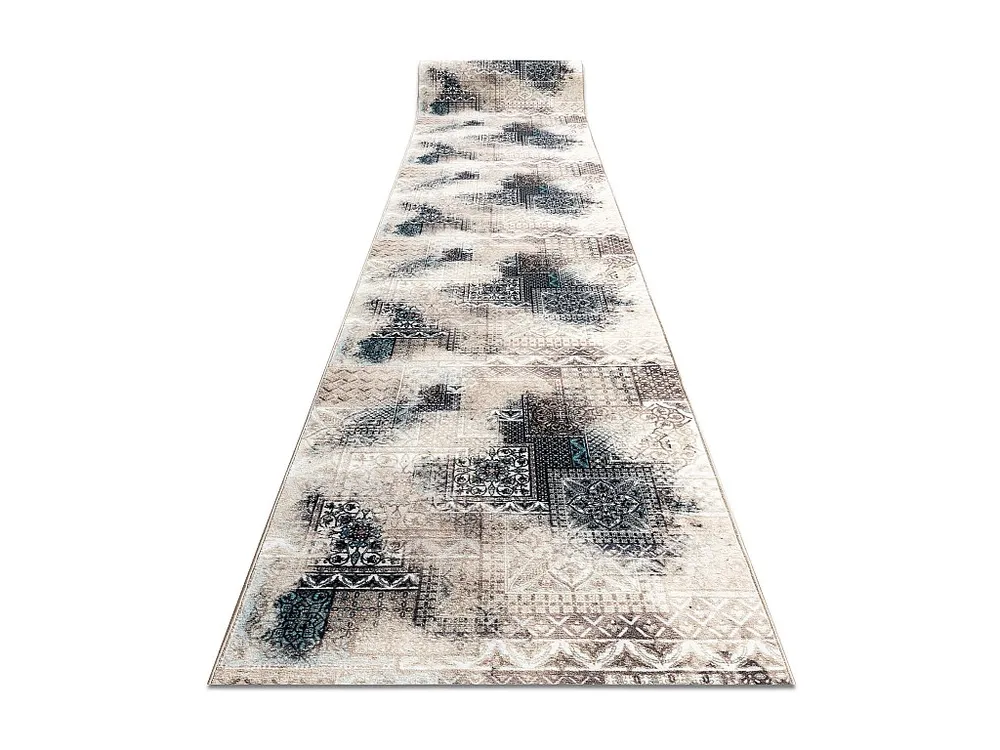 Passadeira antiderrapante PATCHWORK vintage goma bege 100x300 cm RugsX