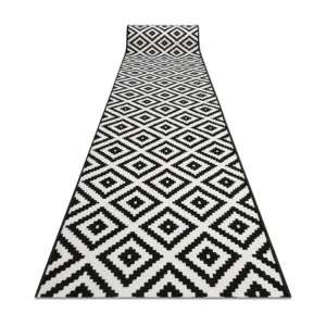 PASSADEIRA BCF MORAD Ruta diamantes preto / creme 80x600 cm RugsX