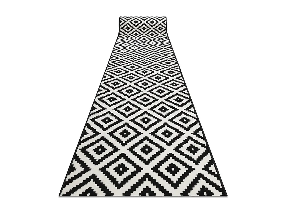 PASSADEIRA BCF MORAD Ruta diamantes preto / creme 80x600 cm RugsX