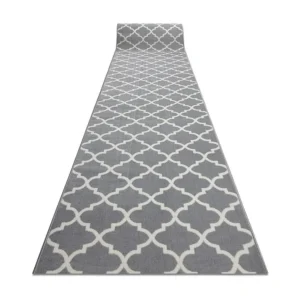 PASSADEIRA BCF MORAD Trelis Treliças marroquinas cinzento / creme 120x390 cm RugsX