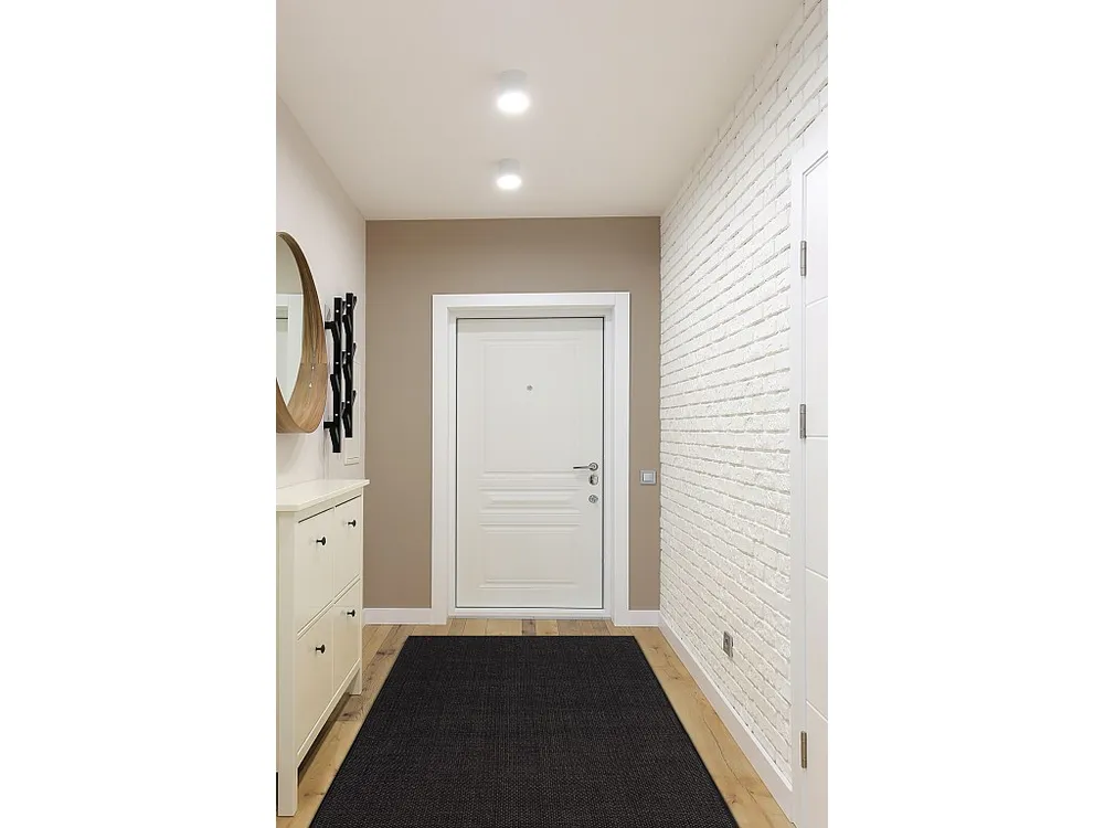 PASSADEIRA SIZAL FLOORLUX modelo 20433 preto Cor sólida 80x500 cm RugsX