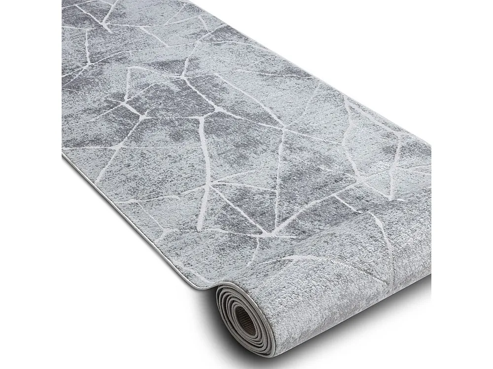 Passadeira Structural MEFE 2783 Mármore dois níveis de lã cinza cin 60x180 cm RugsX