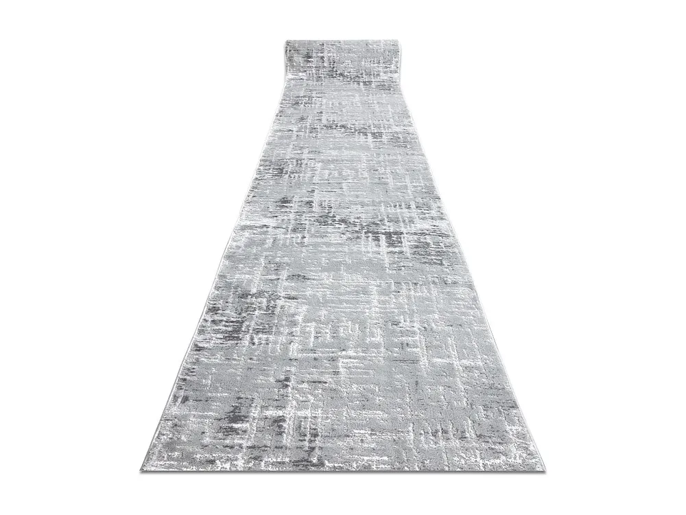 Passadeira Structural MEFE 8722 dois níveis de lã cinza cinzento / b 100x500 cm RugsX