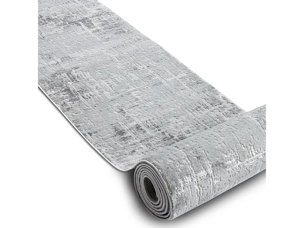 Passadeira Structural MEFE 8722 dois níveis de lã cinza cinzento / b 100x500 cm RugsX