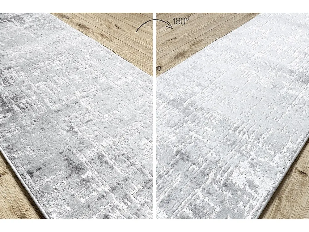 Passadeira Structural MEFE 8722 dois níveis de lã cinza cinzento / b 100x500 cm RugsX