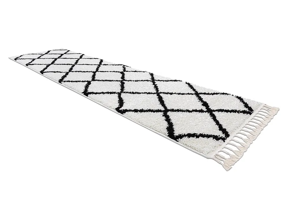 Tapete, Passadeira BERBER CROSS branco - para cozinha, ante-sala, corr 80x300 cm RugsX