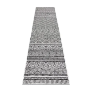 Tapete SIZAL SION Passadeira, asteca 22168 tecido plano preto / ecru 80x250 cm RugsX