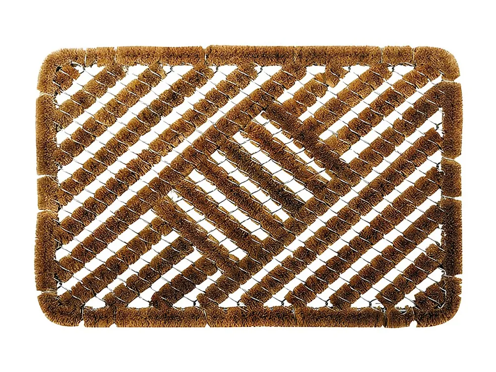 Tapete de Grade de Coco e Metal 40x60cm - Fibras Naturais Reforçadas com Metal