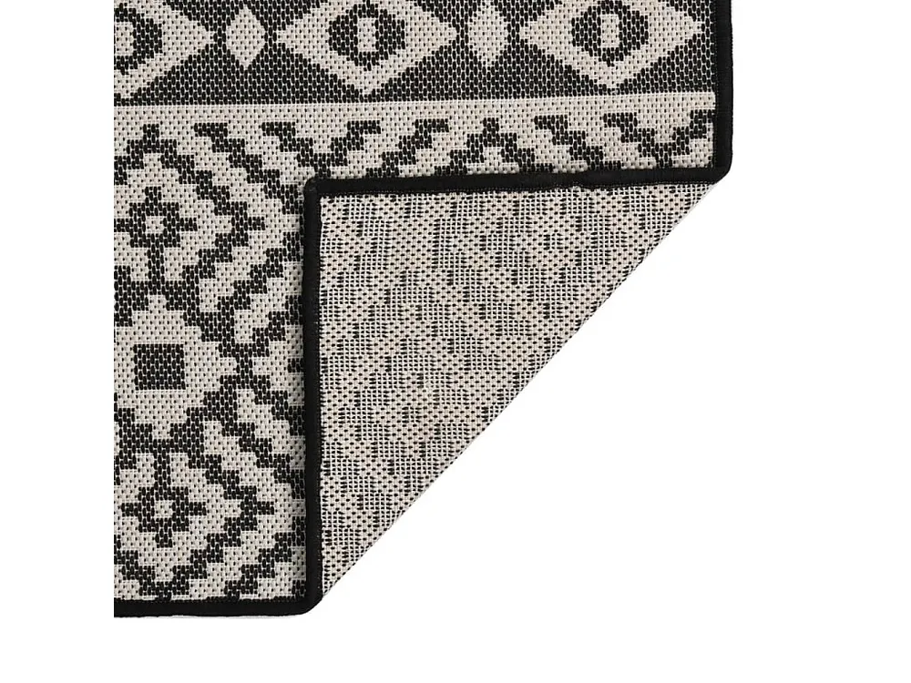 Tapete de tecido plano para exterior 160x230 cm riscas pretas Clicnbuy