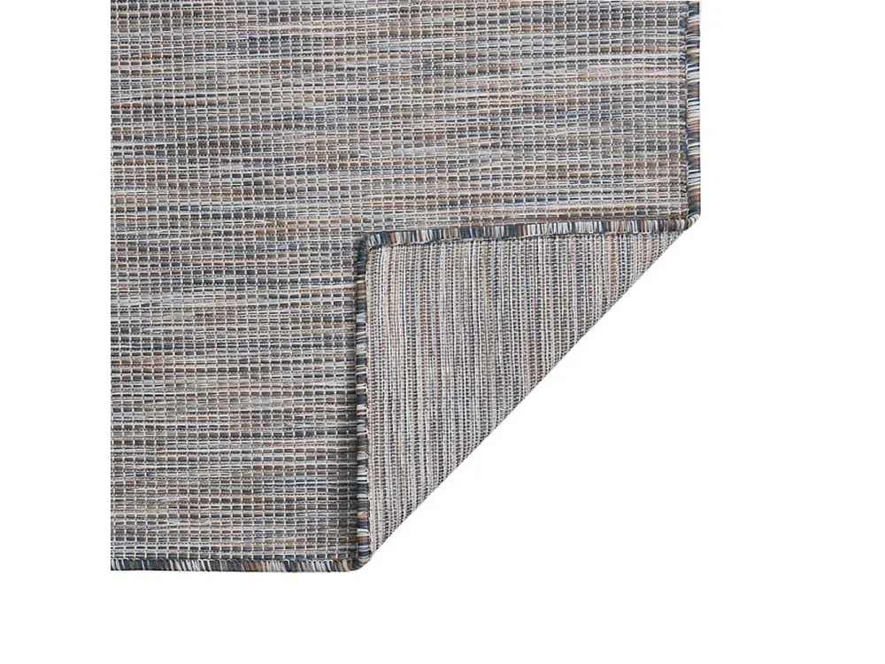 Tapete de tecido plano para exterior 200x280 cm castanho e azul Clicnbuy