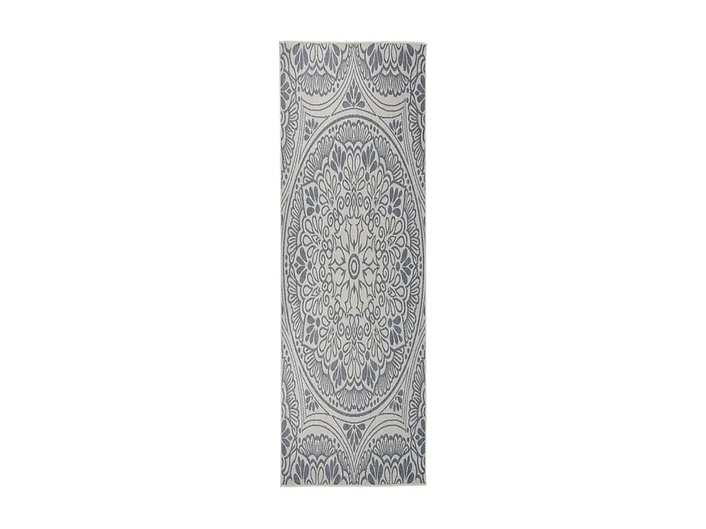 Tapete de tecido plano para exterior 80x250 cm padrão azul Clicnbuy
