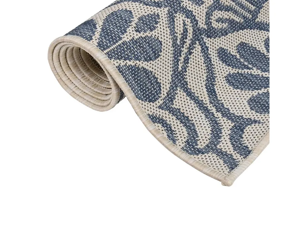 Tapete de tecido plano para exterior 80x250 cm padrão azul Clicnbuy