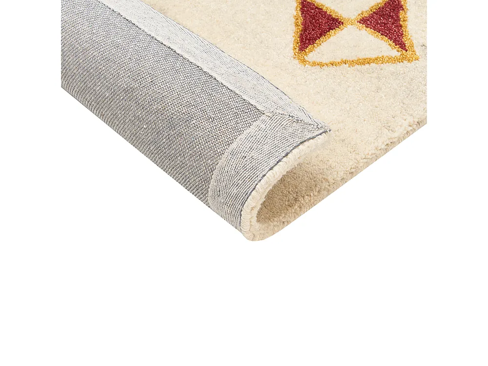Tapete Gabbeh em lã creme 80 x 150 cm MISINLI BELIANI