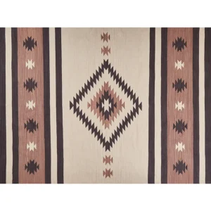 Tapete Kilim em algodão creme e castanho 200 x 300 cm ARAGATS BELIANI