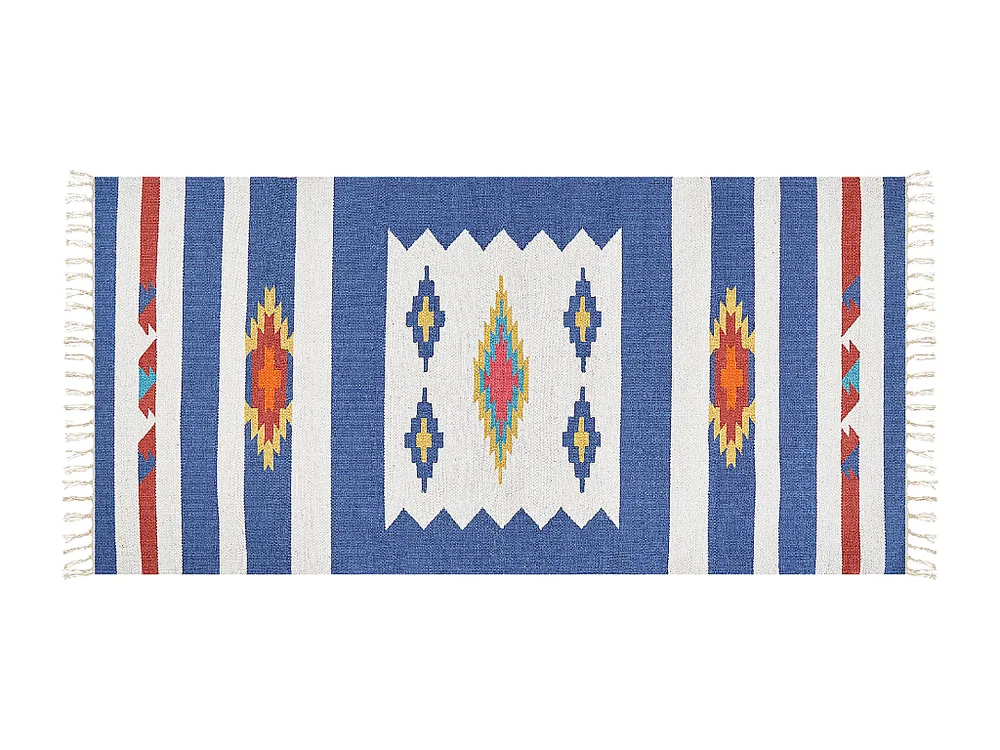 Tapete Kilim em algodão multicolor 80 x 150 cm VARSER BELIANI
