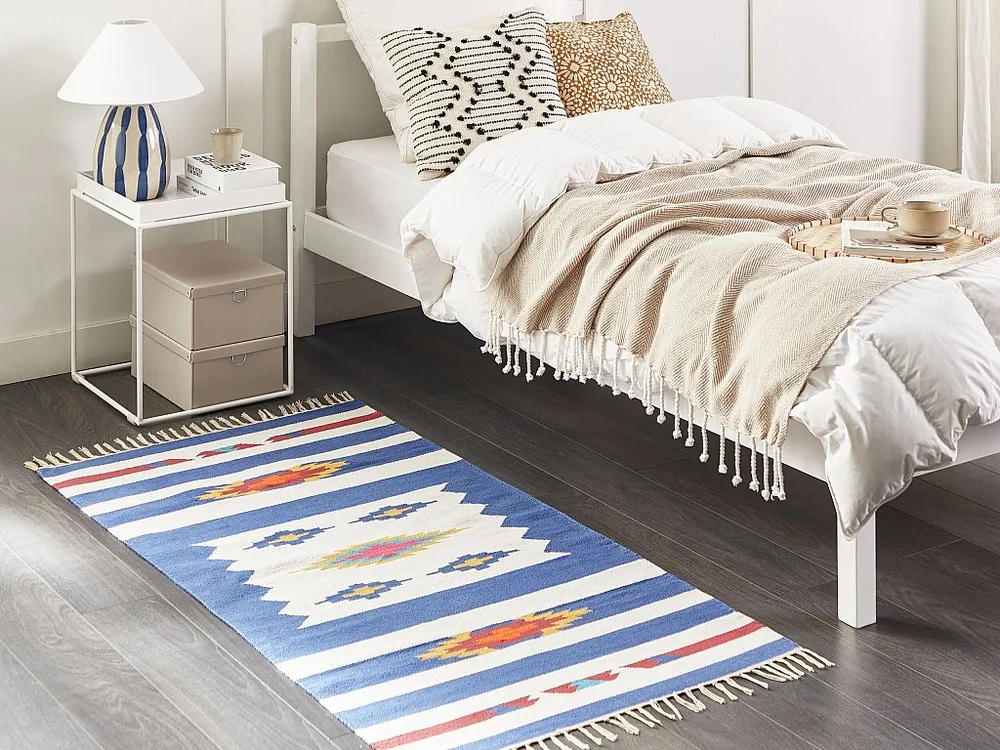 Tapete Kilim em algodão multicolor 80 x 150 cm VARSER BELIANI