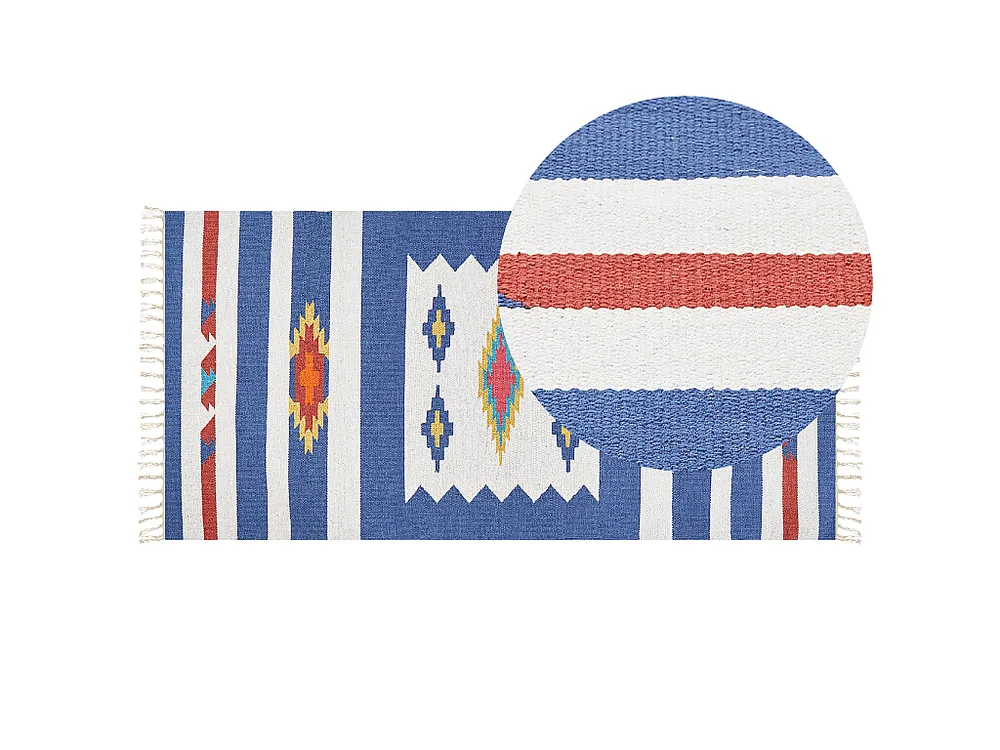 Tapete Kilim em algodão multicolor 80 x 150 cm VARSER BELIANI