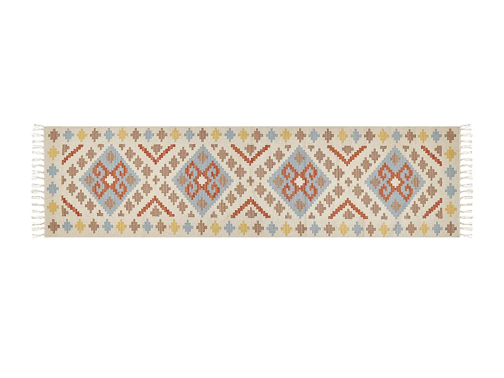Tapete Kilim em algodão multicolor 80 x 300 cm ATAN BELIANI