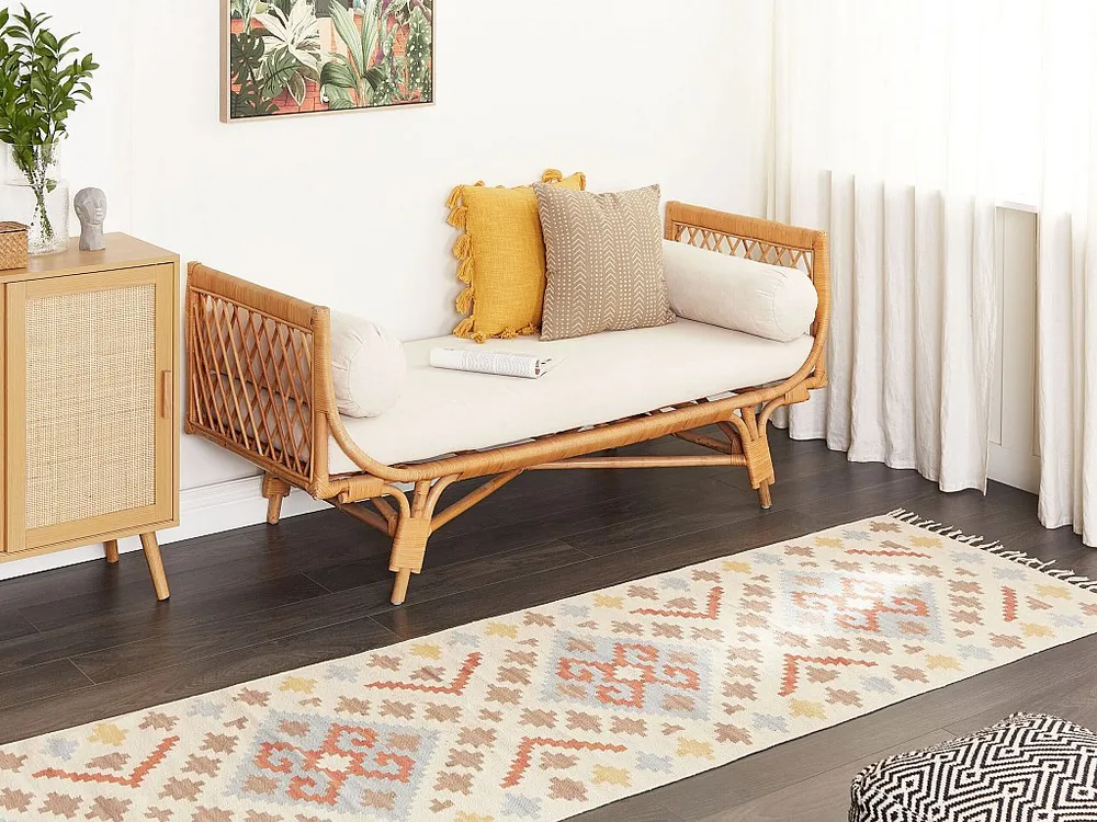 Tapete Kilim em algodão multicolor 80 x 300 cm ATAN BELIANI