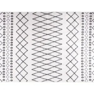 Tapete antiderrapante 80x150 cm preto e branco Clicnbuy