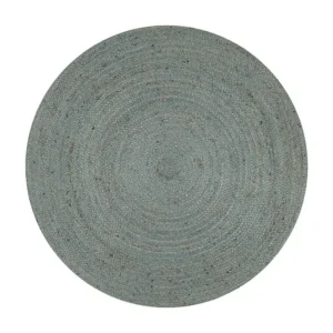 Tapete artesanal em juta redondo 90 cm verde azeitona Clicnbuy
