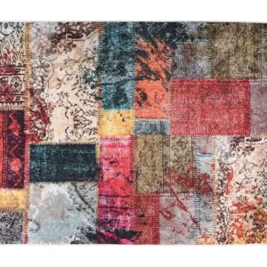 Tapete lavável antiderrapante 150x230 cm retalhos multicor Clicnbuy