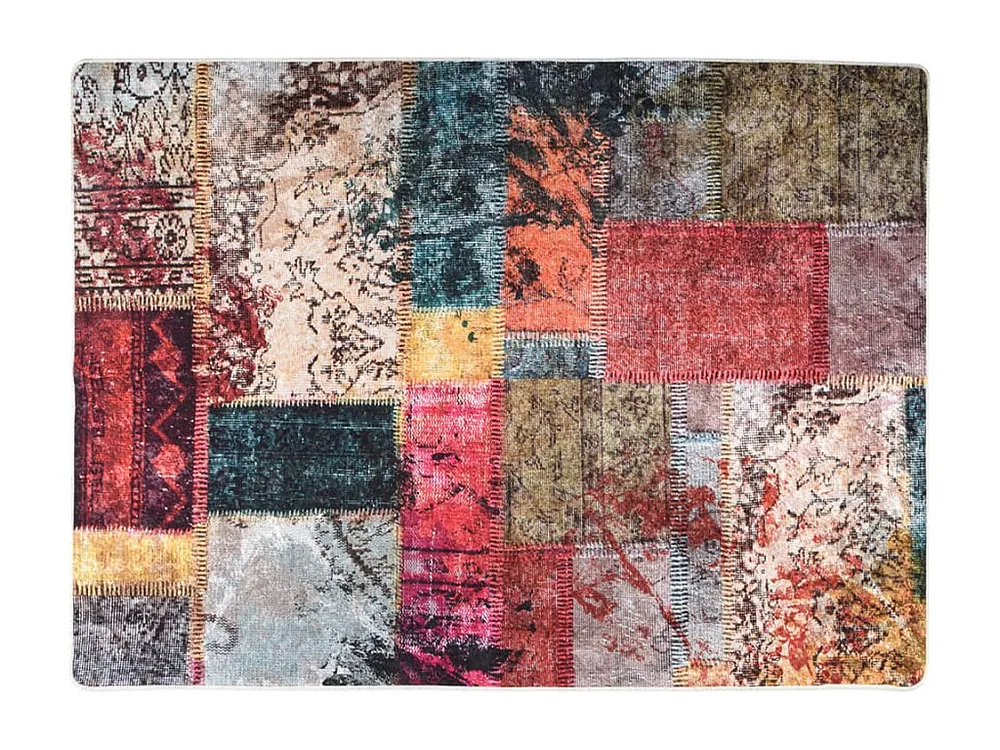Tapete lavável antiderrapante 150x230 cm retalhos multicor Clicnbuy