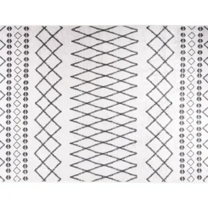 Tapete lavável antiderrapante 160x230 cm preto e branco Clicnbuy