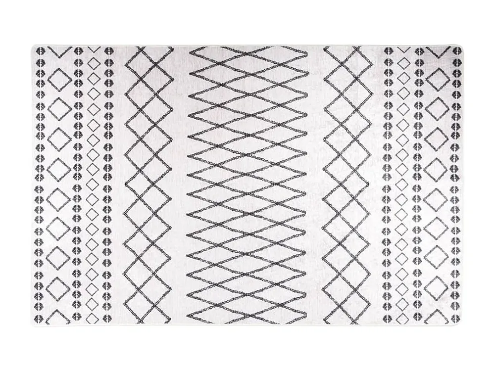 Tapete lavável antiderrapante 160x230 cm preto e branco Clicnbuy
