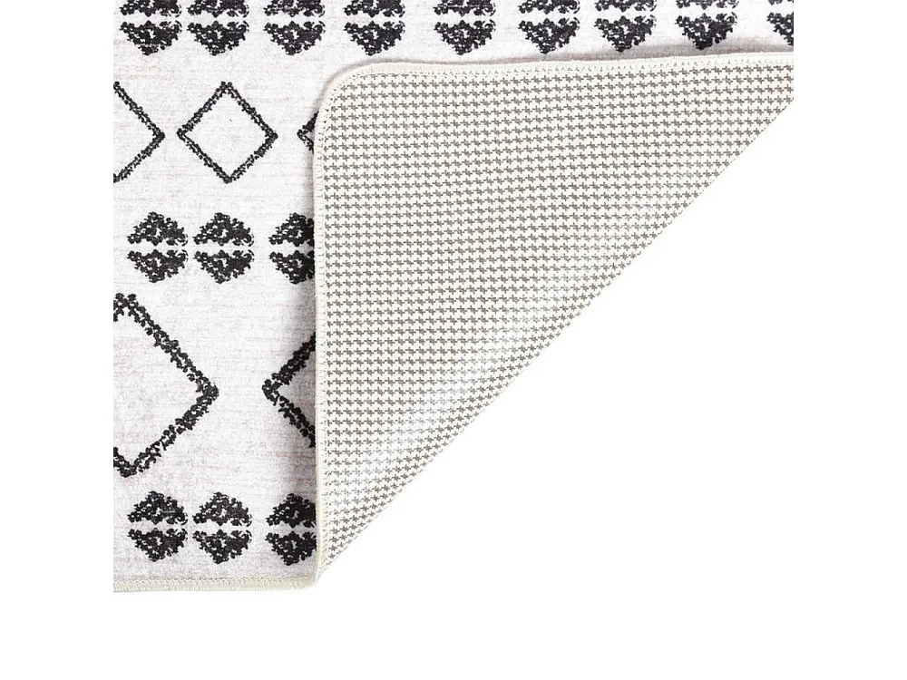 Tapete lavável antiderrapante 160x230 cm preto e branco Clicnbuy