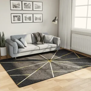 Tapete lavável antiderrapante 160x230 cm preto e dourado Clicnbuy