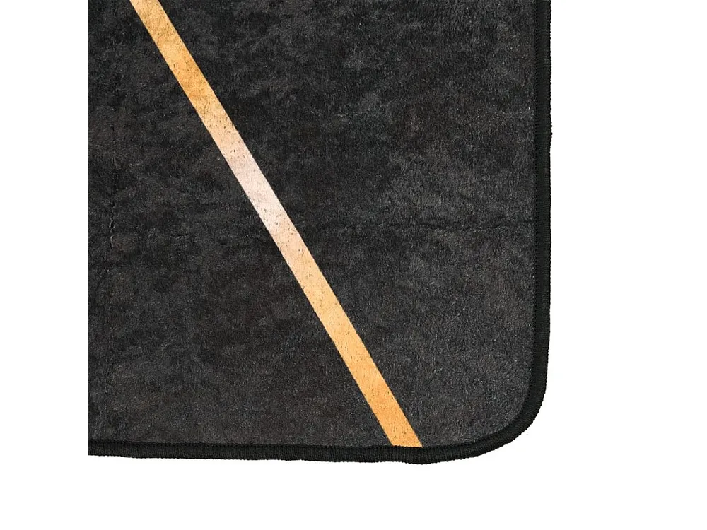 Tapete lavável antiderrapante 80x300 cm preto e dourado Clicnbuy
