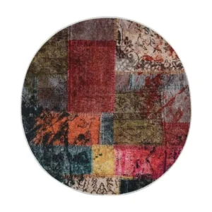 Tapete lavável antiderrapante f120 cm patchwork multicor Clicnbuy