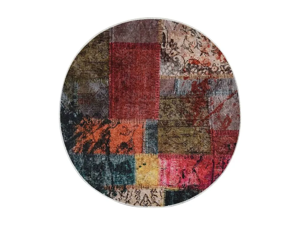 Tapete lavável antiderrapante f120 cm patchwork multicor Clicnbuy