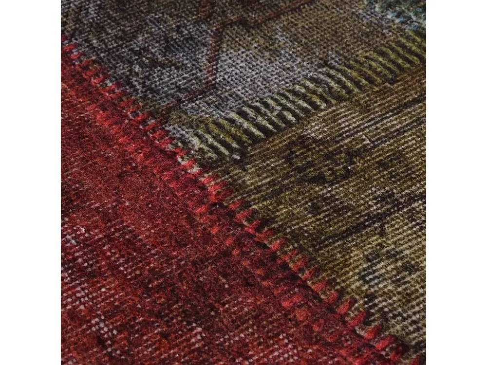 Tapete lavável antiderrapante f120 cm patchwork multicor Clicnbuy