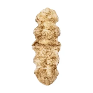 Tapete em pele de carneiro 60x180 cm castanho mesclado Clicnbuy
