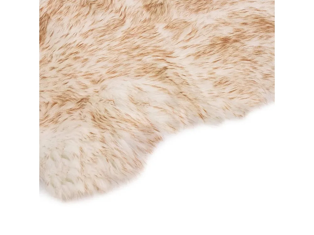 Tapete em pele de carneiro artificial 60x90cm castanho mesclado Clicnbuy
