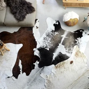Tapete em pele de vaca genuína 150x170 cm preto e branco Clicnbuy