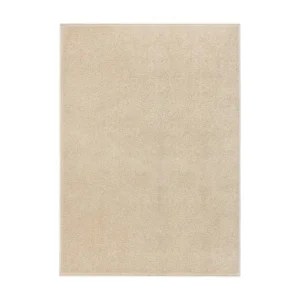 Tapete de pelo curto 140x200 cm bege Clicnbuy