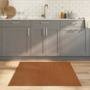 Tapete quadrado 100x100 cm bambu castanho Clicnbuy