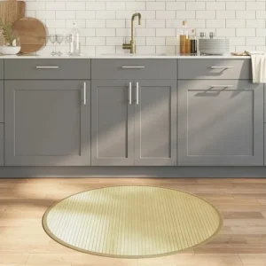 Tapete redondo 100 cm bambu natural claro Clicnbuy